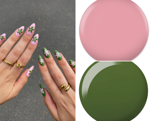 🌸🌱 pink and green flowers cover photo collage