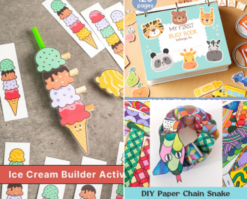 Fun & Easy Kids Printable Activities ✂️🎨 cover photo collage