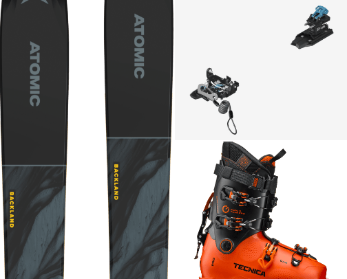 Backcountry ski touring gear cover photo collage