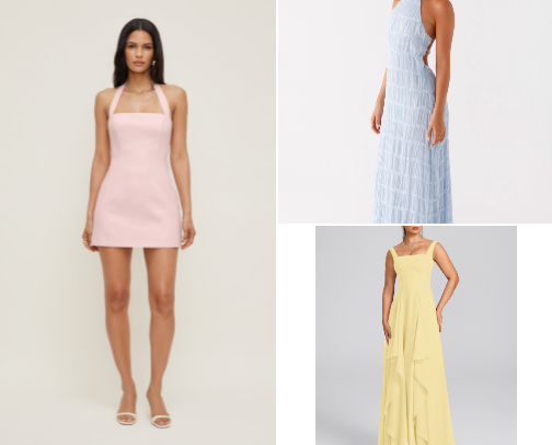 Pastel dresses cover photo collage
