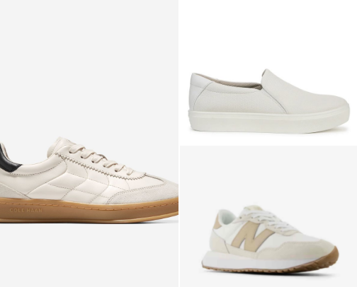Cute & Comfy Neutral Travel Sneakers cover photo collage