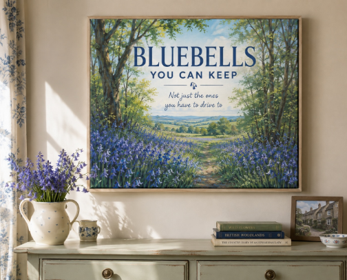 English Bluebells cover photo collage