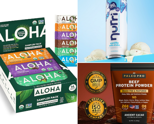 Clean Snacking Including High Protein Options, Powders, & Drinks! cover photo collage