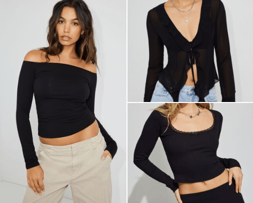 Fashionable Long Sleeve Tops cover photo collage