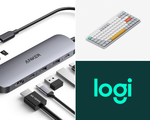 What's on my desk (dongles + peripherals) cover photo collage