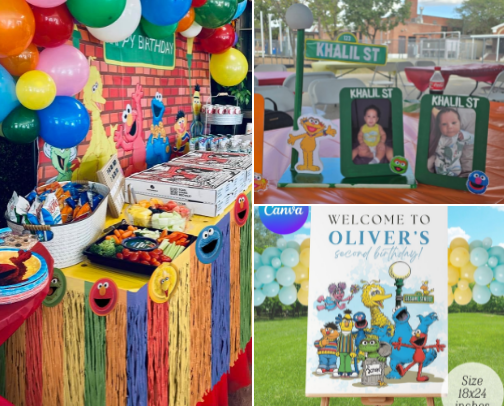 Sesame Street Birthday Party cover photo collage