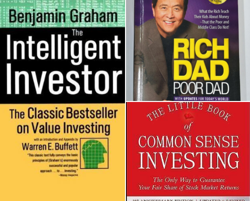 "Essential Reads for Financial Growth and Wealth Building" cover photo collage