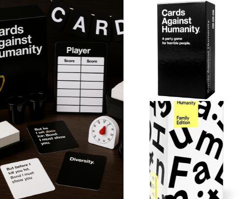 "Cards Against Humanity: The Ultimate Game Night Chaos Kit" cover photo collage