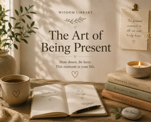 The Art of Being Present - Mindfulness cover photo collage