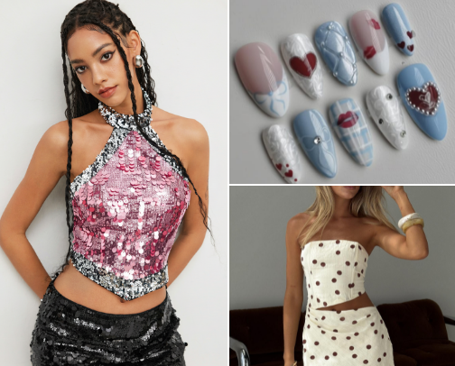 Retro Glam Fashion Finds Inspired By Sabrina Carpenter cover photo collage