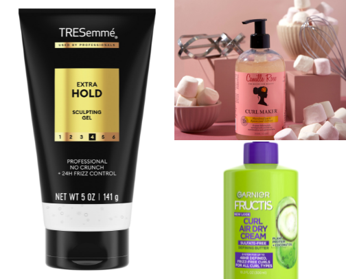 Curly hair products cover photo collage