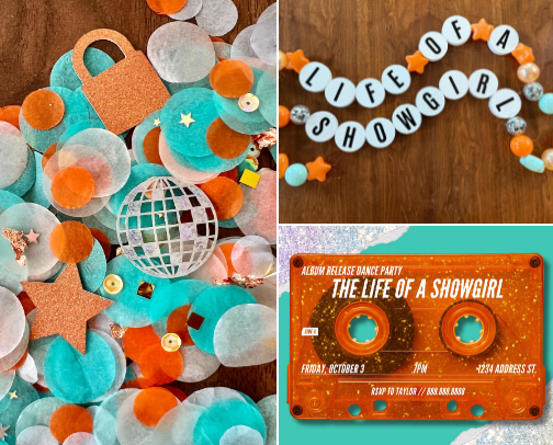 The Life of a Showgirl Party ❤️‍🔥 cover photo collage