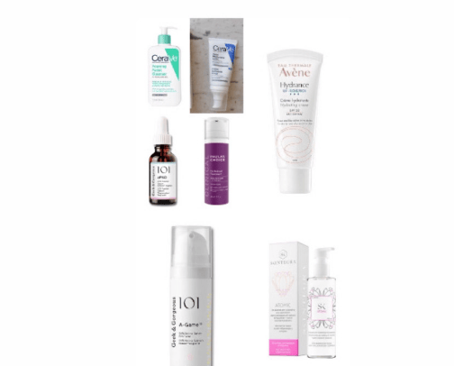 Simple Skincare for clean and glowy skin 🤍 cover photo collage
