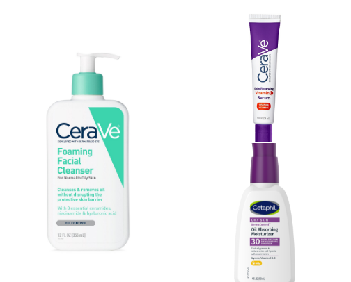 Simple skin care routine for oily acne prone skin! cover photo collage