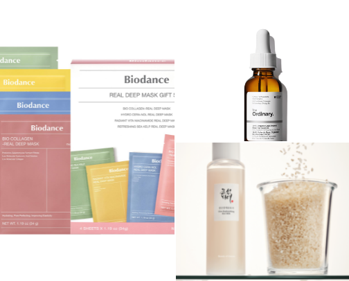 Skincare Beauty Reccs for Glowy Skin if you have Sensitive / Acne Prone Skin ✨ cover photo collage