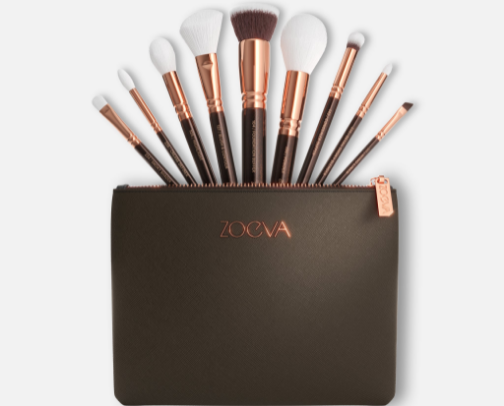 Make up brush set cover photo collage