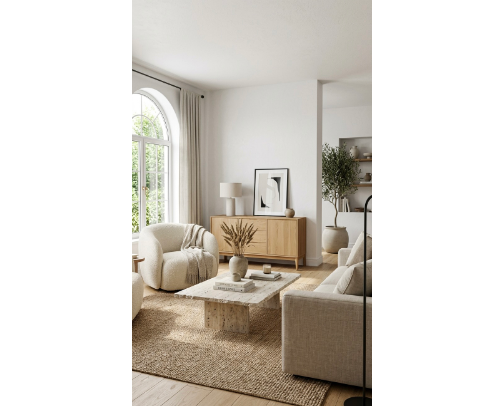 Organic Modern Living Room Decor Ideas | Minimalist Neutral Aesthetic cover photo collage