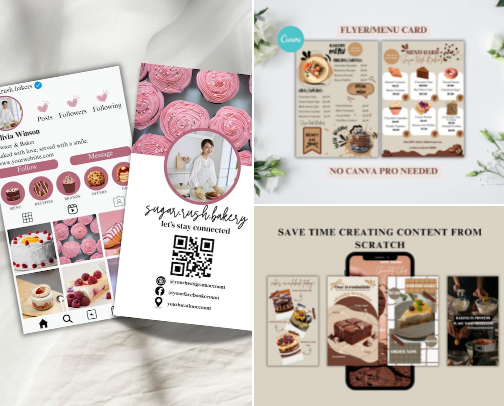 The Bakery Business Digital Starter Kit: Digital Products every bakery needs cover photo collage