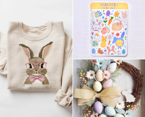 Estetic Easter cover photo collage