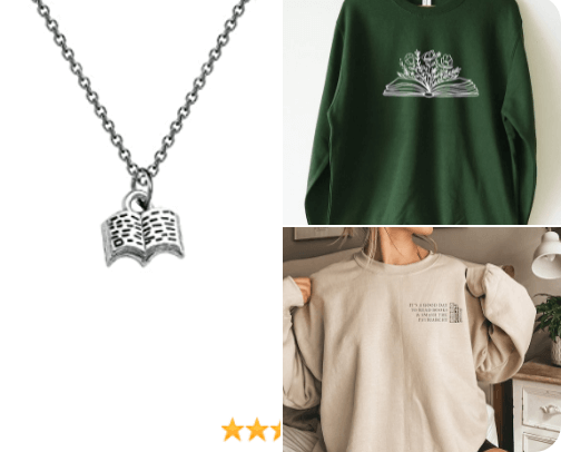 bookish accessories/clothes cover photo collage