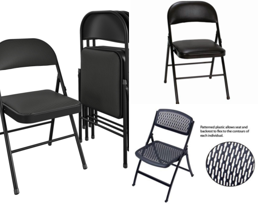 Foldable Chairs I Store Flat Against the Wall for Unexpected Guests cover photo collage