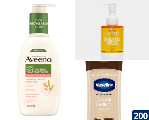 Body lotion /creams/oils cover photo collage