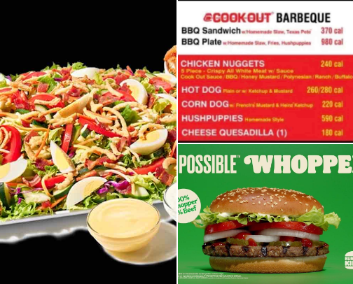 Vegetarian hacks at fast food restaurants cover photo collage