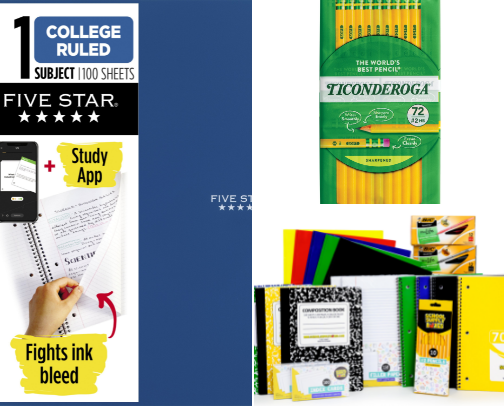 School supplies cover photo collage