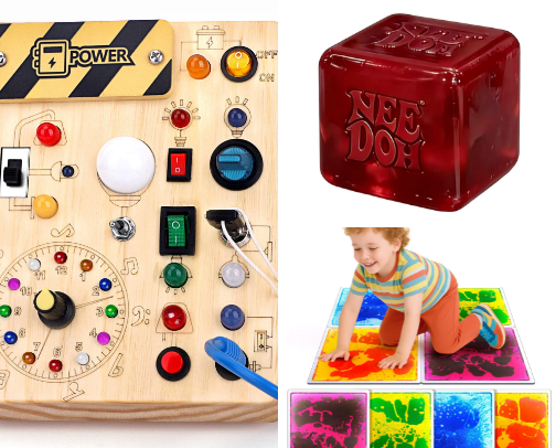 ✨ Sensory Toys & Fidget Finds Fun, calming, and engaging toys to keep little hands busy and curious. 🧩💛 cover photo collage