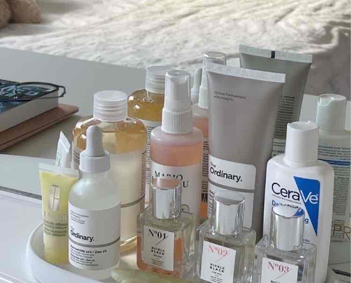 Skincare products cover photo collage