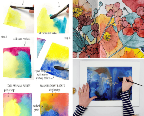 Discovering the Calm of Watercolor Landscapes cover photo collage