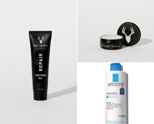 Getting your first tattoo? Try these post op products to promote healing! cover photo collage
