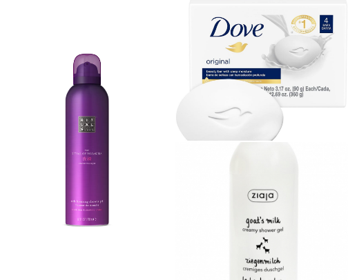 essentials for an everything shower cover photo collage