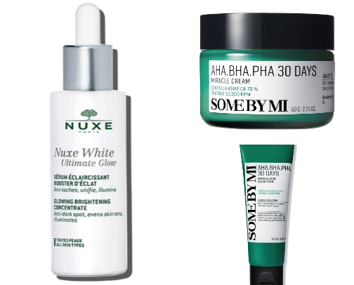 Essencials for skincare treating cover photo collage