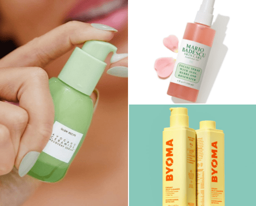 MORE expensive and CHEAPER skincare products☁️ cover photo collage