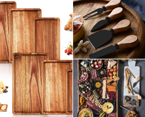 Charcuterie DIY Boards, Tools, How Too Books, Accessories and more. cover photo collage
