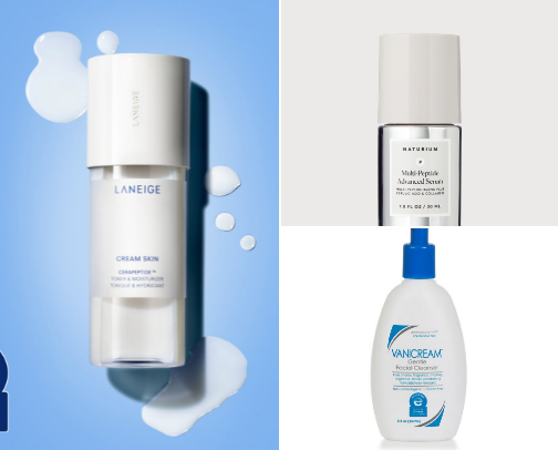 ⭐️ Skincare staples for mature skin seeking smooth radiant skin with a touch of glass! cover photo collage