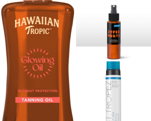 tanning oil cover photo collage