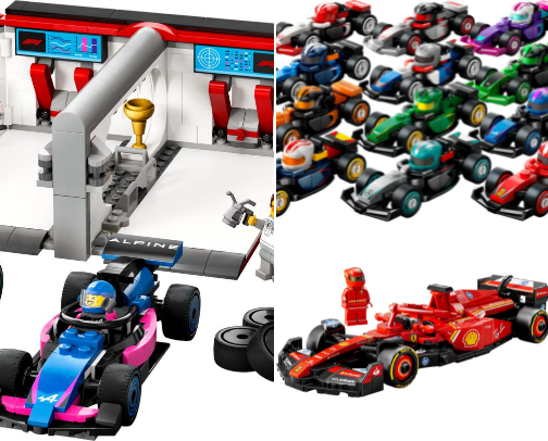 Lego F1 Racing Cars cover photo collage