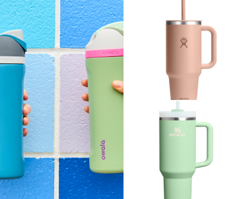 Emotional support water bottles cover photo collage