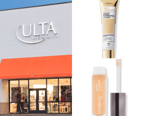 Beauty products for women over 50 cover photo collage