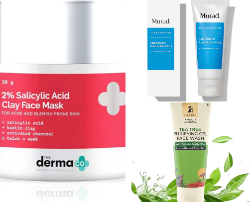 Best Salicylic Acid Face Masks for Acne-Prone Skin | Deep Cleansing + Pore Refining cover photo collage