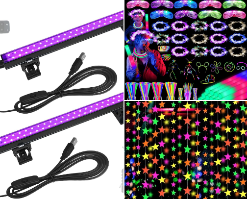 Glow Party / Halloween / Trunk or Treat cover photo collage