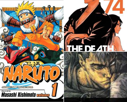 Manga books cover photo collage