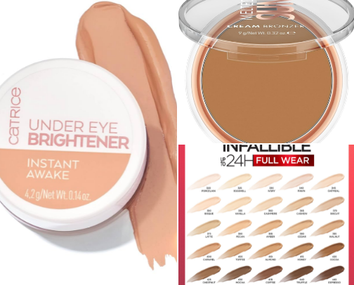 Makeup products cover photo collage