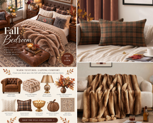 🛏️Cozy Fall Bedroom Decor Ideas Finds I Love cover photo collage