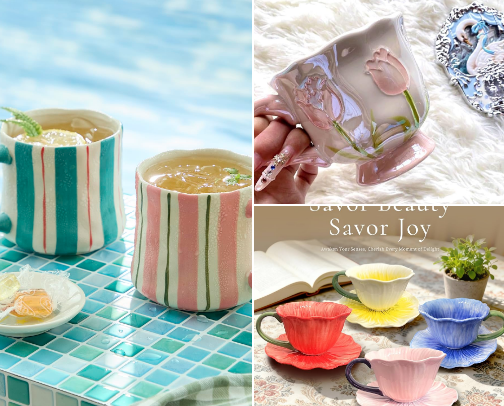 Dreamy Ceramic mugs collection cover photo collage
