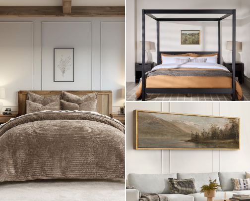 Warm + Cozy Primary Bedroom cover photo collage