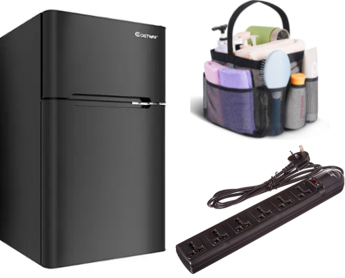 Dorm Room Essentials | Mini Fridge, Mattress Protector, Snacks + More! cover photo collage
