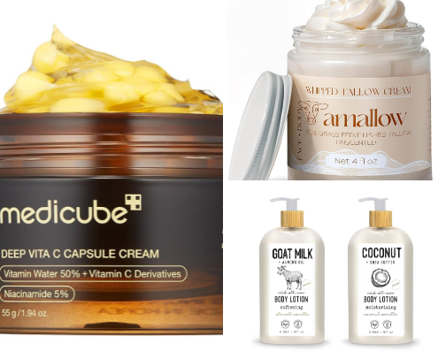 My favorite creams,make up cover photo collage